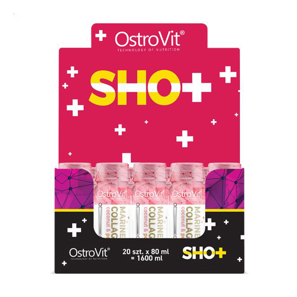 Морський колаген OstroVit Marine Collagen Shot Кокос та персик, в рідині, 20*80 мл